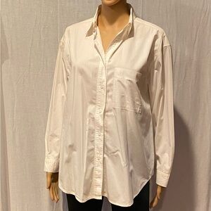 Harve Benard White Button Up Long Sleeve White Shirt Medium